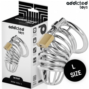 ADDICTED TOYS LOCKED - GABBIA PER PENE IN METALLO CON CELLULE DI FERRO 4 CM TAGLIA S (Copia)